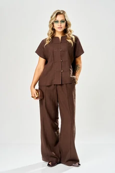Костюм брючный 207 коричневый AVA fashion