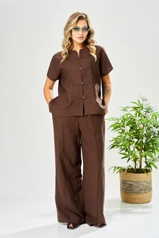 Костюм брючный 207 коричневый AVA fashion