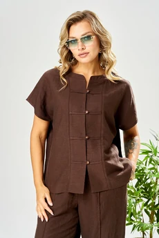 Костюм брючный 207 коричневый AVA fashion