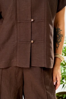Костюм брючный 207 коричневый AVA fashion