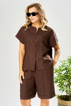 Костюм с шортами 208 коричневый AVA fashion