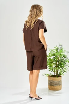 Костюм с шортами 208 коричневый AVA fashion