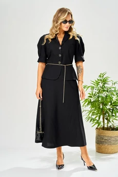Костюм с юбкой 213 черный AVA fashion