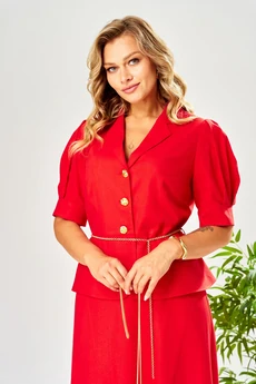 Костюм с юбкой 214 красный AVA fashion