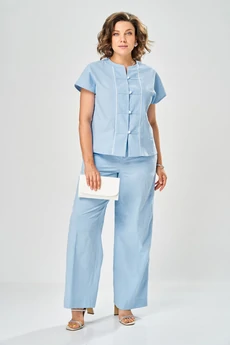 Костюм брючный 217 голубой AVA fashion