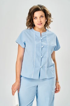 Костюм брючный 217 голубой AVA fashion