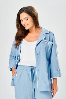 Костюм брючный 219 голубой AVA fashion