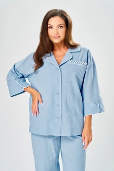 Костюм брючный 219 голубой AVA fashion