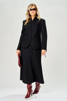 Костюм с юбкой 223 черный AVA fashion