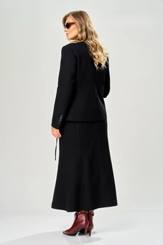 Костюм с юбкой 223 черный AVA fashion