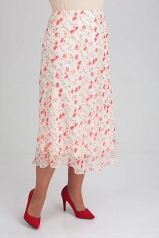 Юбка 606 молоко+маки AVENUEfashion