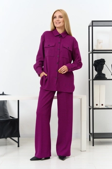 Костюм брючный 915 фуксия клетка AZZARA