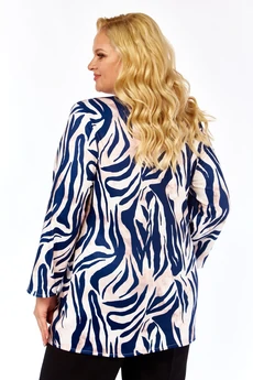 Блузка 4072 сине-кремовый Abbi