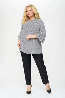 Блузка 4022 бело-черный Abbi