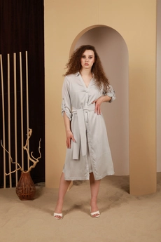 Костюм с платьем 248 пепельный AmberA