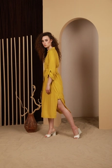 Костюм с платьем 248 горчица AmberA