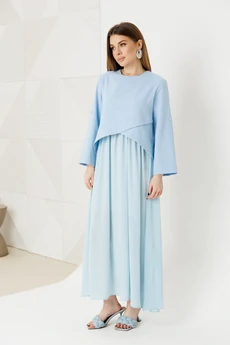 Платье 1007-10 голубой Ambera style