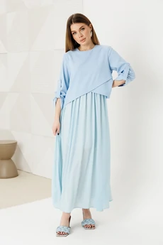 Платье 1007-10 голубой Ambera style