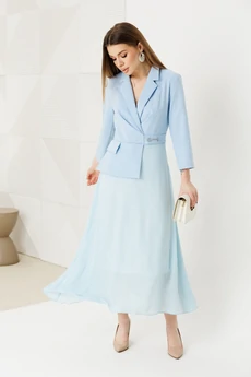 Платье 1034-6 голубой Ambera style