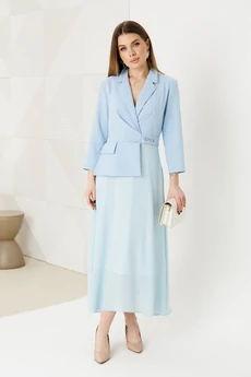 Платье 1034-6 голубой Ambera style