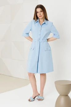 Платье 1140 голубой Ambera style