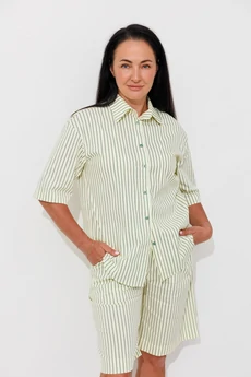 Костюм с шортами 2032-1 желтый + полоска Ambera style
