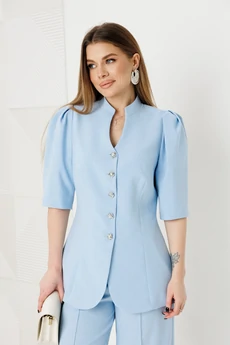 Костюм брючный 2149 голубой Ambera style