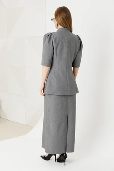 Костюм с юбкой 2151-1 серый Ambera style