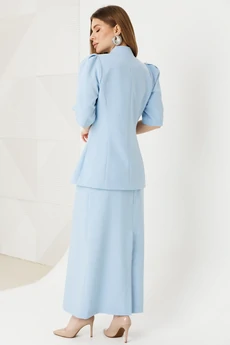 Костюм с юбкой 2151 голубой Ambera style