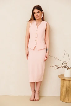Костюм с юбкой 2166 пудра Ambera style