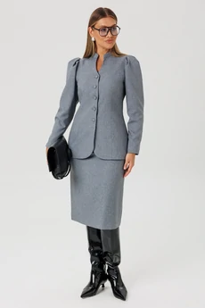 Костюм с юбкой 2175 серый Ambera style