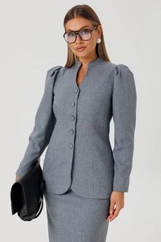 Костюм с юбкой 2175 серый Ambera style
