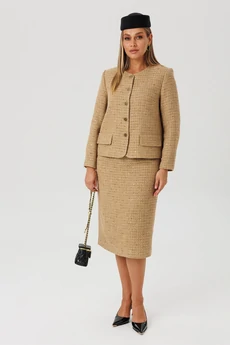 Костюм с юбкой 2179 беж Ambera style