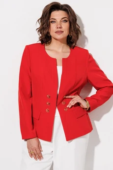 Костюм брючный 1123 красный + молочный ANASTASIA MAK