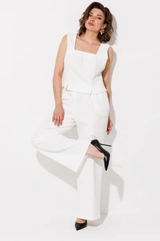 Костюм брючный 1123 красный + молочный ANASTASIA MAK