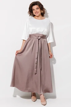 Платье 1229 жемчужный + капучино ANASTASIA MAK