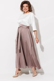 Платье 1229 жемчужный + капучино ANASTASIA MAK