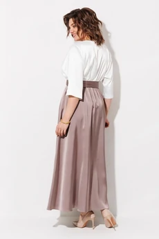 Платье 1229 жемчужный + капучино ANASTASIA MAK