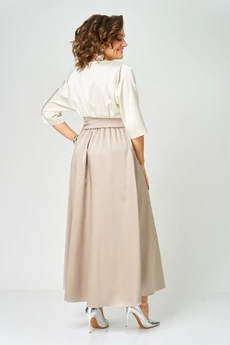 Платье 1229 молочный+капучино ANASTASIA MAK