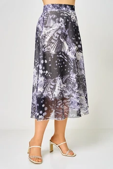 Костюм с юбкой 1251-С молочный + мультиколор ANASTASIA MAK