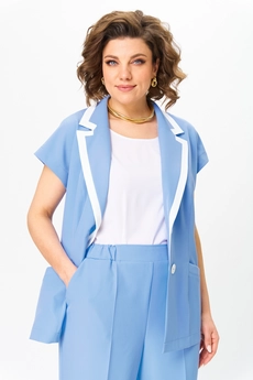 Костюм брючный 1257 голубой ANASTASIA MAK