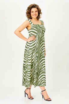 Сарафан 1268 зеленый+молочный ANASTASIA MAK