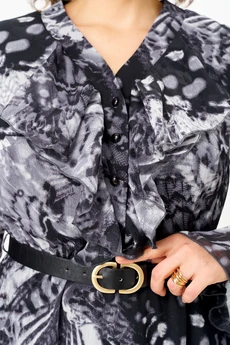 Платье 1280 серый +черный мультиколор ANASTASIA MAK