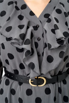 Платье 1280 серый + черный ANASTASIA MAK