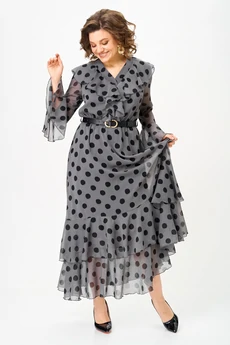 Платье 1280 серый + черный ANASTASIA MAK