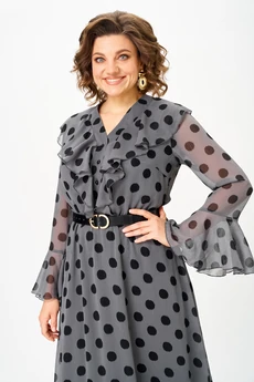 Платье 1280 серый + черный ANASTASIA MAK