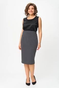 Костюм с юбкой 1302 серый ANASTASIA MAK