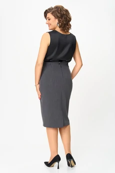 Костюм с юбкой 1302 серый ANASTASIA MAK