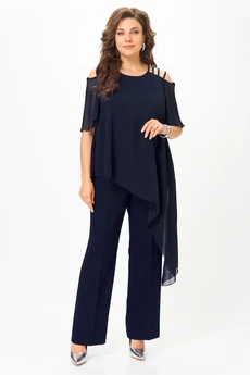 Костюм брючный 1305 синий ANASTASIA MAK