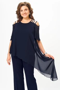 Костюм брючный 1305 синий ANASTASIA MAK